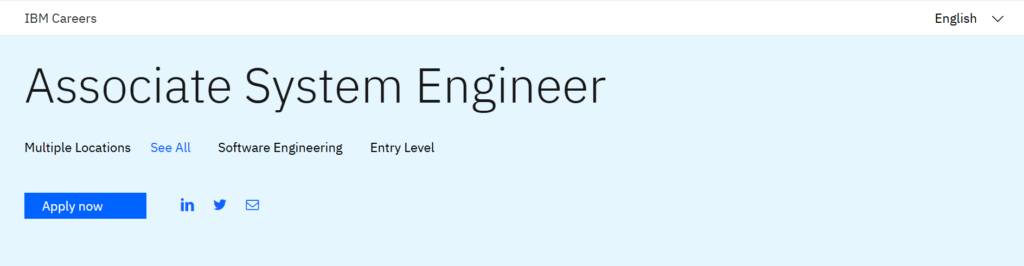 Associate System Engineer IBM